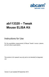 ab113320 – Tweak Mouse ELISA Kit Instructions for Use