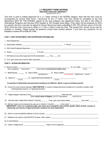 J-1 REQUEST FORM (INTERN)