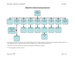 Official WCU Report Program Framework  WESTERN CAROLINA