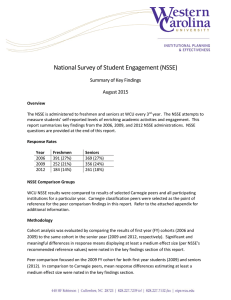 National Survey of Student Engagement (NSSE)  Summary of Key Findings  August 2015