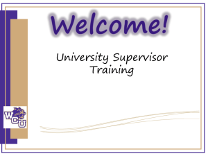 University Supervisor Training