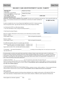 Print Form 4-2015 CASH AND INVESTMENT VALUES - PARENT 201 Clear Form