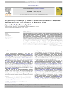 Migration as a contribution to resilience and innovation in climate... Social networks and co-development in Northwest Africa