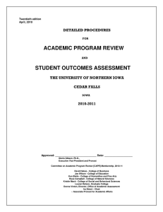 ACADEMIC PROGRAM REVIEW STUDENT OUTCOMES ASSESSMENT  DETAILED PROCEDURES