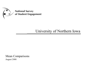 University of Northern Iowa Mean Comparisons  August 2008 