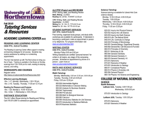 Tutoring Services &amp; Resources Fall 2010