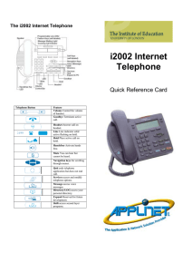 i2002 Internet Telephone Quick Reference Card The i2002 Internet Telephone