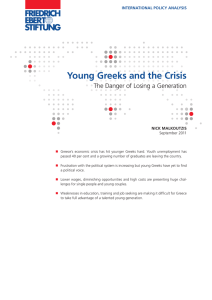 Young Greeks and the Crisis The Danger of Losing a Generation