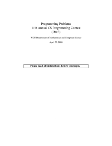 Programming Problems 11th Annual CS Programming Contest (Draft)