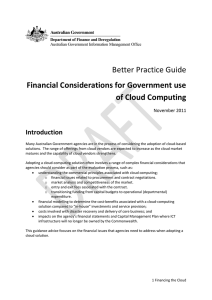 Better Practice Guide Financial Considerations for Government use of Cloud Computing