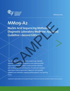 SAMPLE MM09-A2 Nucleic Acid Sequencing Methods in Diagnostic Laboratory Medicine; Approved