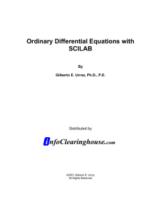 i nfoClearinghouse. Ordinary Differential Equations with SCILAB