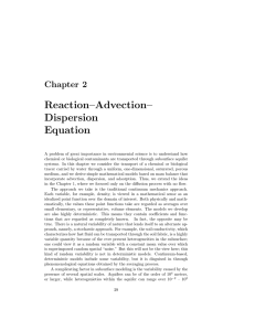 Reaction–Advection– Dispersion Equation Chapter 2
