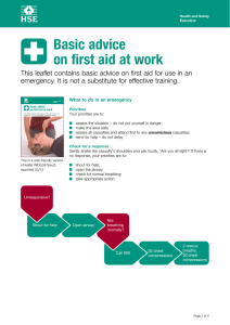 Basic advice on first aid at work