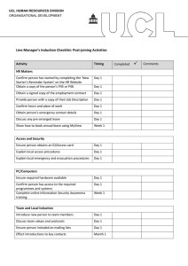  Line Manager’s Induction Checklist: Post-joining Activities