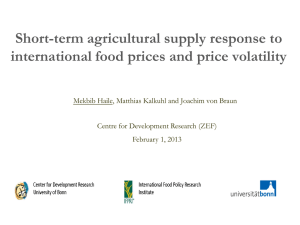 Short-term agricultural supply response to international food prices and price volatility