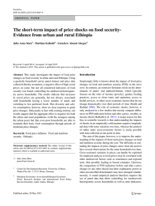 The short-term impact of price shocks on food security- ORIGINAL PAPER