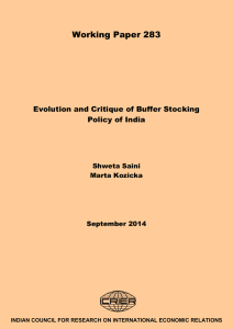 Working Paper 283  Evolution and Critique of Buffer Stocking Policy of India