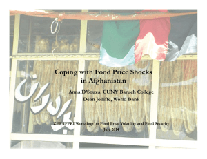 Coping with Food Price Shocks in Afghanistan  Anna D’Souza, CUNY Baruch College