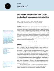 Issue Brief How Health Care Reform Can Lower S