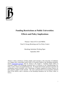 Funding Restrictions at Public Universities: Effects and Policy Implications