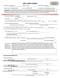 ADD A NEW COURSE Print Form Reset Form Department