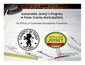 Sustainable Jersey&rsquo;s Progress in Essex County Municipalities Presented by Christopher Hanson