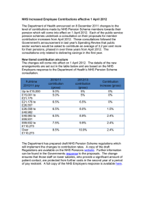 NHS Increased Employee Contributions effective 1 April 2012