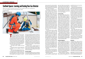 Confined Spaces: Learning and Trusting Your Gas Detector CONFINED SPACES