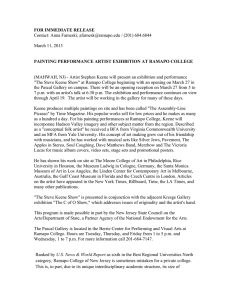 FOR IMMEDIATE RELEASE PAINTING PERFORMANCE ARTIST EXHIBITION AT RAMAPO COLLEGE
