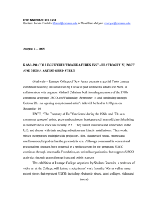 August 11, 2005 RAMAPO COLLEGE EXHIBITION FEATURES INSTALLATION BY NJ POET