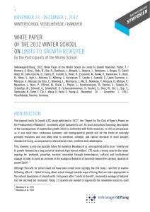 LIMITS TO GROWTH REVISITED WHITE PAPER OF THE 2012 WINTER SCHOOL