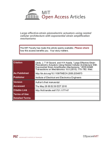 Large effective-strain piezoelectric actuators using nested