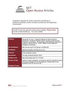 Cognitive signals for brain–machine interfaces in