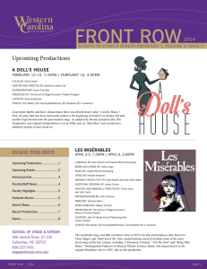 Upcoming Productions 2014 A DOLL’S HOUSE