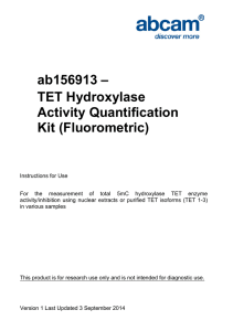 ab156913 – TET Hydroxylase Activity Quantification Kit (Fluorometric)