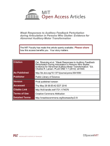 Weak Responses to Auditory Feedback Perturbation