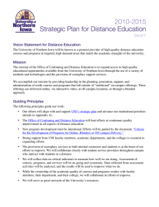DRAFT Vision Statement for Distance Education
