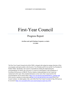 First-Year Council Progress Report