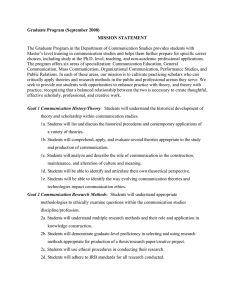 Graduate Program (September 2008) MISSION STATEMENT