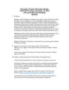 Secondary Teacher Education Senate 3:30-5:00 Thursday, December 18, 2014 Minutes