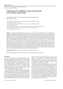 Predicting post-fire hillslope erosion in forest lands Mary Ellen Miller