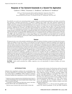 Response of Two Semiarid Grasslands to a Second Fire Application