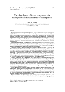 The  disturbance  of forest ecosystems: the Peter M. Attiwill
