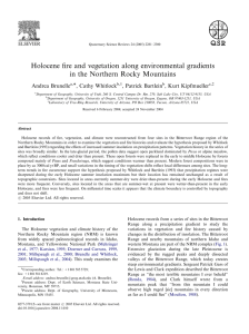 Holocene ﬁre and vegetation along environmental gradients ARTICLE IN PRESS Andrea Brunelle