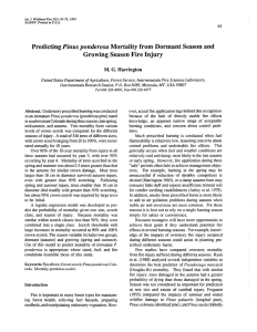 Pinus ponderosa Growing Season Fire Injury M. G. Harrington