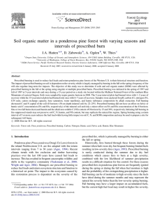 Soil organic matter in a ponderosa pine forest with varying... intervals of prescribed burn J.A. Hatten ,