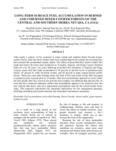 LONG-TERM SURFACE FUEL ACCUMULATION IN BURNED