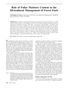 Role of Foliar Moisture Content in the Christopher R. Keyes,