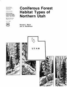 Coniferous  Forest Habitat  Types  of Northern  Utah
